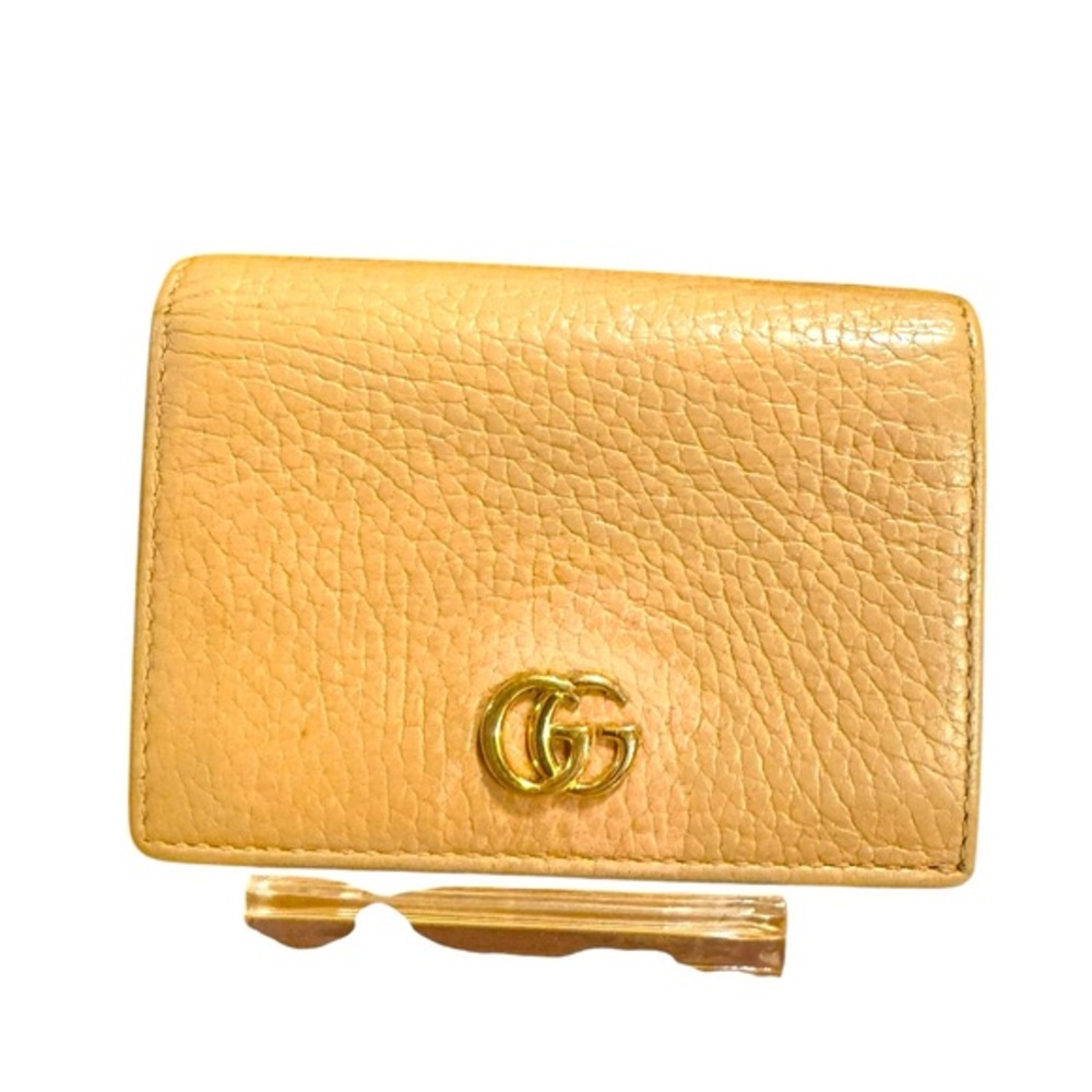 GUCCI MARMOT COMPACT WALLET IN LIGHT PINK COLOR LEATHER AUTHENTIC EUC